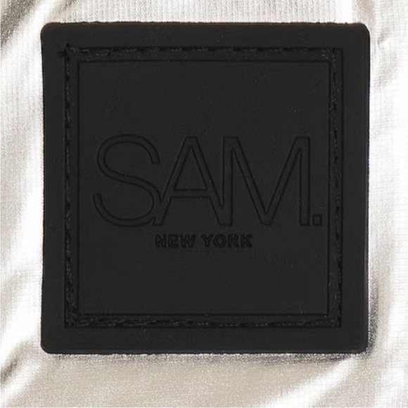 NWT SAM. SILVER BUNGALOW PUFFER JACKET W/ HOOD - Medium ($575 retail) - Picture 6 of 10